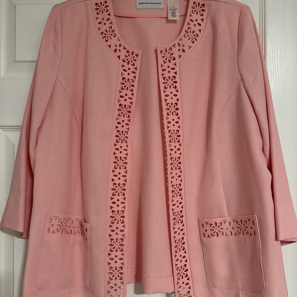 Alfred Dunner Pink Blazer with Elegant Beading